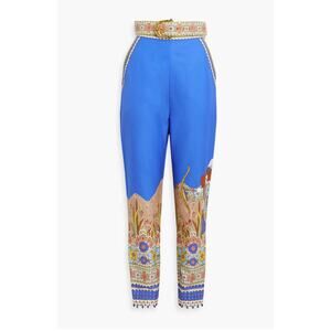 Zimmermann Cosmic Zodiac Pants Stargazer Silk Belted‎ 8 NWT